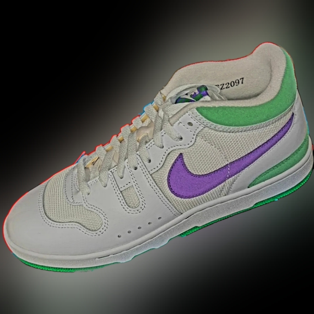 Size Men's 11.5. Nike Attack. White/Court Green/Hyper Purple (Tried On/New)